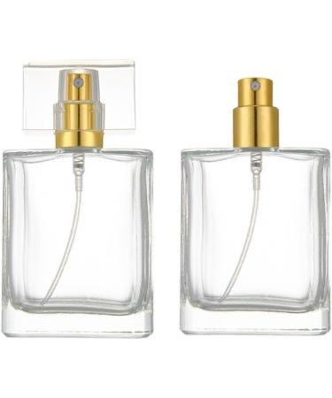 Empty 50ml Atomizer Refillable Spray Bottle Square Shape Transparent Glass 1 pcs Random color_img_1