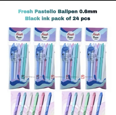 Fresh Pastello Ballpen 0.6mm Black ink pack of 24 pcs_img_0