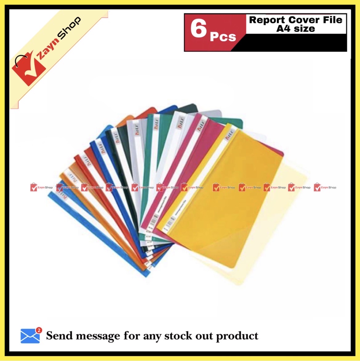 Bili Management Report Cover File A4 Size Random Color 6 pcs