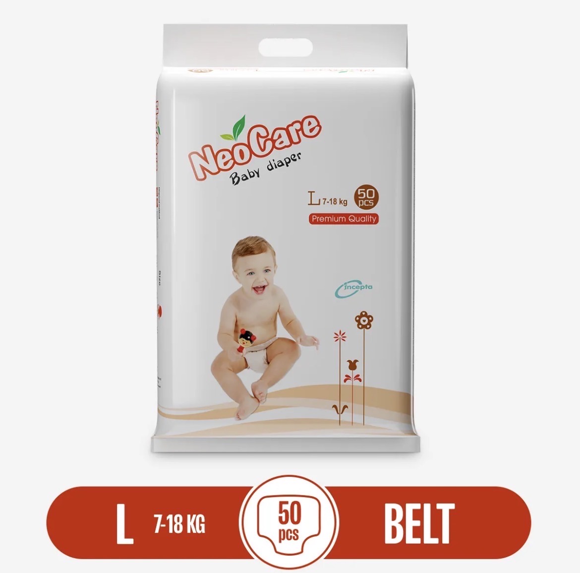 Neocare Belt System Baby Diaper L (7-18 kg) - 50pcs_img_0