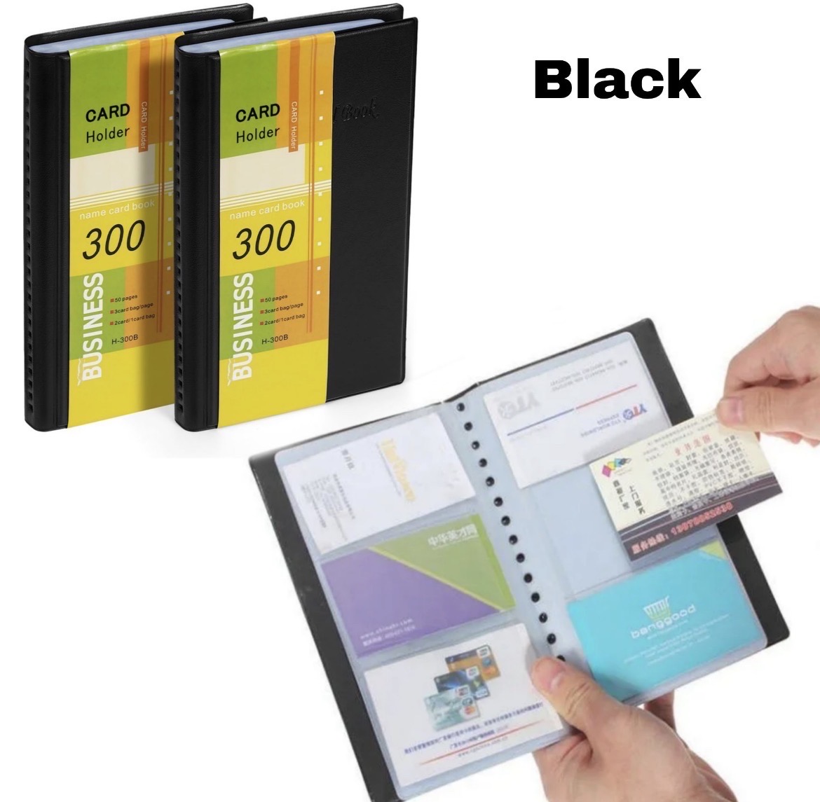 Visiting Card Holder Book Black 300 Pocket_img_0