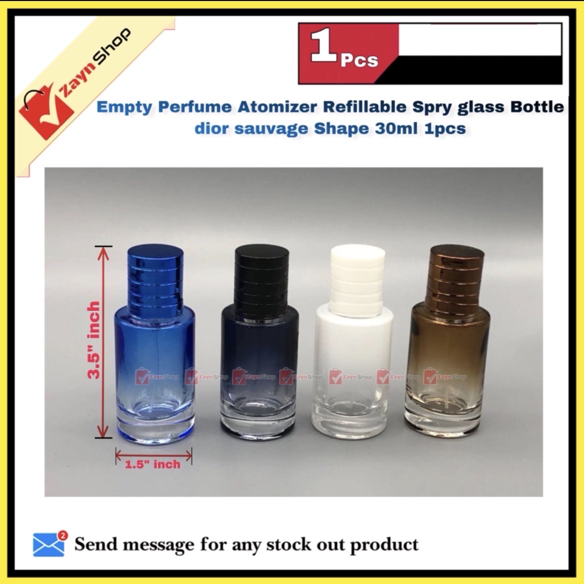 Empty Perfume Atomizer Refillable Spry 30ml glass Bottle dior Sauvage Shape 1pcs_img_0