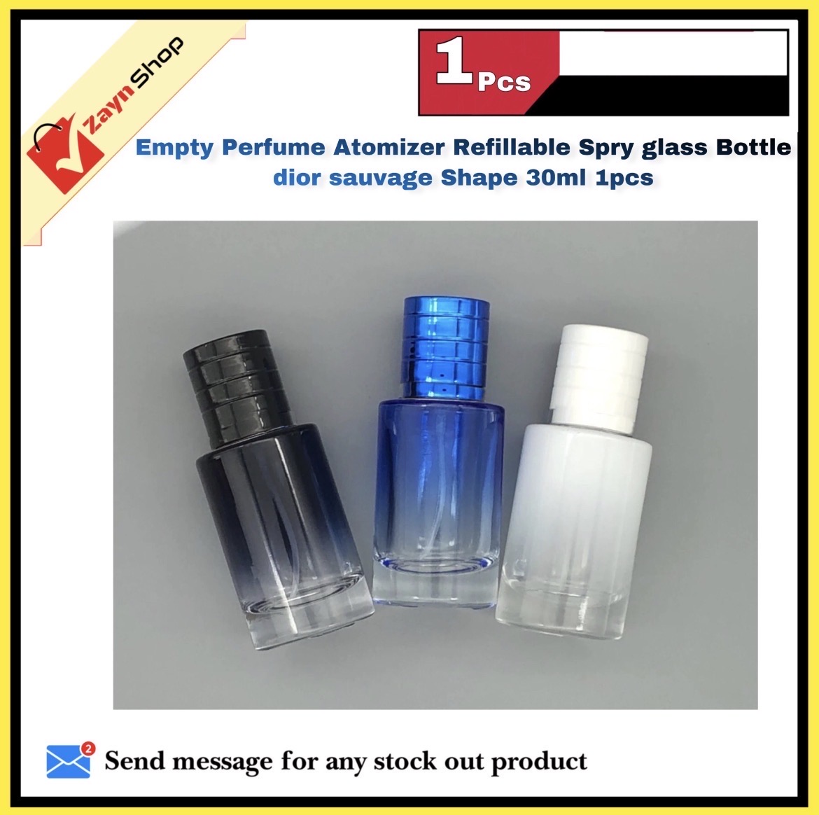 Empty Perfume Atomizer Refillable Spry 30ml glass Bottle dior Sauvage Shape 1pcs_img_1
