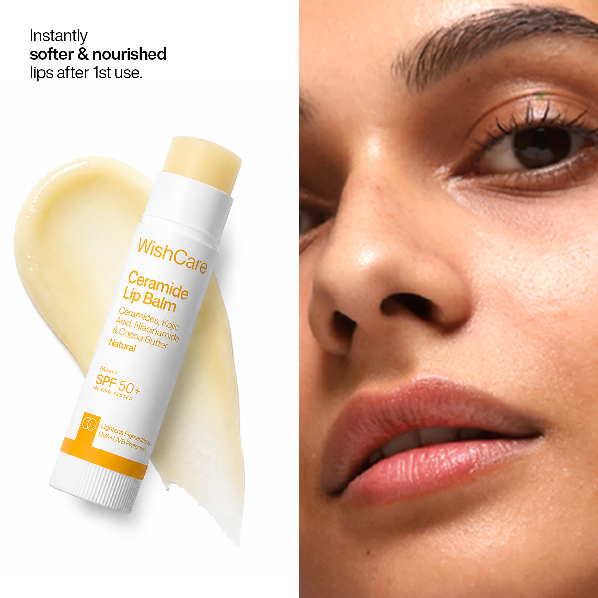 WishCare Ceramide Lip Balm with SPF 50 PA+++ (Natural)