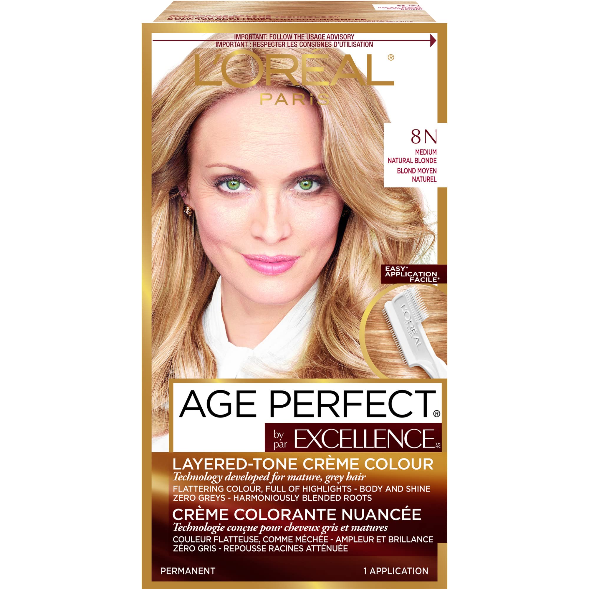 L'Oreal Paris Excellence Age Perfect Layered Tone Flattering Color, 8N Medium Natural Blonde_img_1