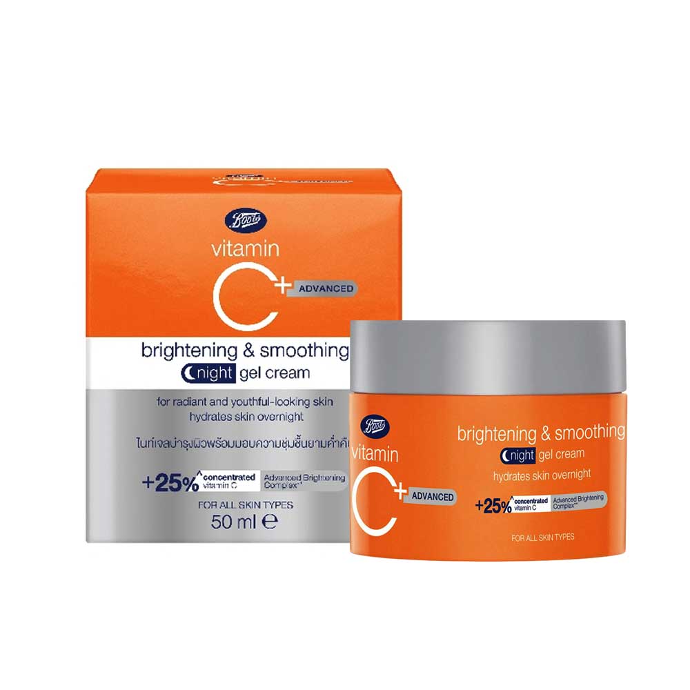 Boots Vitamin C Plus Advance Brightening & Smoothing Night Gel Cream 50ml_img_1