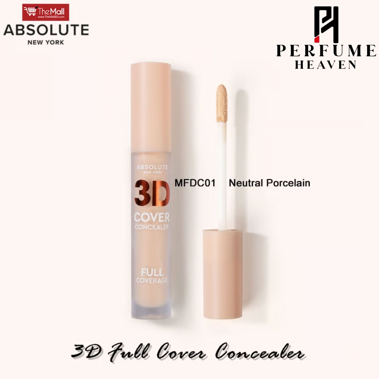 Absolute New York 3D Full Cover Concealer 5.5ml - MFDC01 Neutral Porcelain