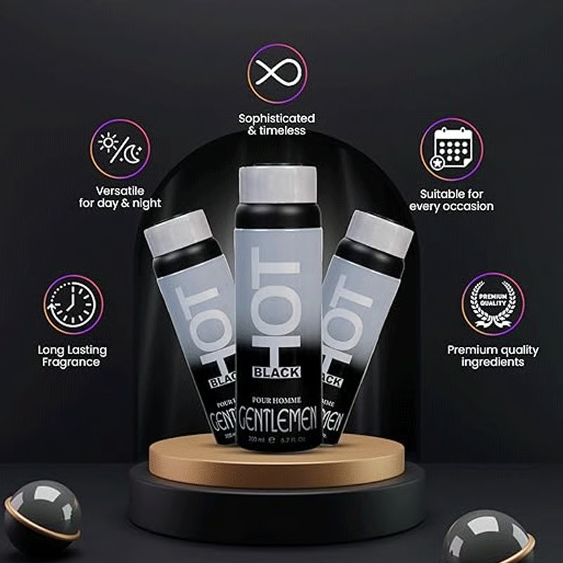 Bernard Dimitri Hot Black Deodorant For Men 200ml - Gentleman_img_1