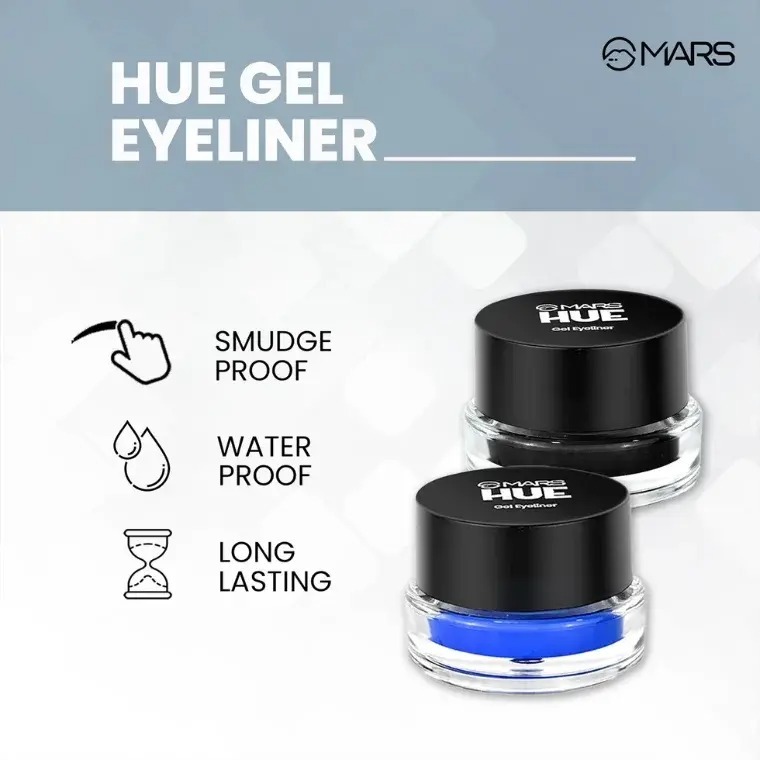Mars Cosmetics 2-In-1 Hue Gel Eyeliner With 2 Brush Set #01 (6gm)_img_1