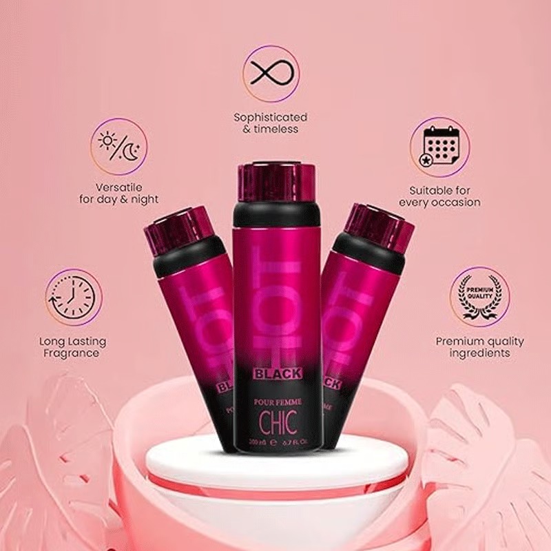 Bernard Dimitri Hot Black Deodorant For Women 200ml - Chic_img_1