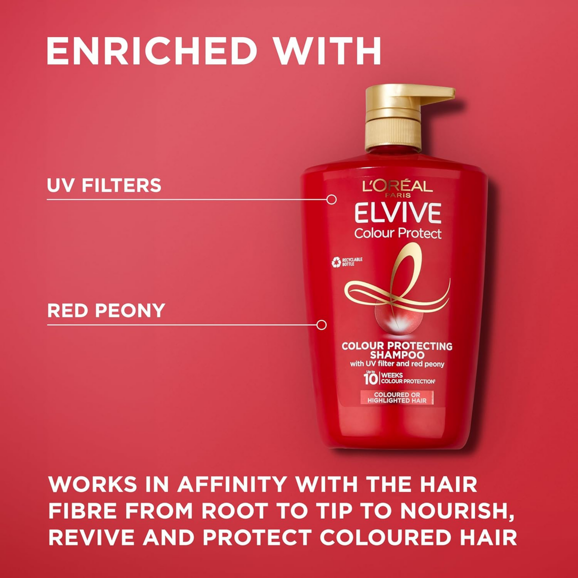 L'Oréal Paris Elvive Colour Protect Shampoo, for Coloured Hair, 1L_img_1