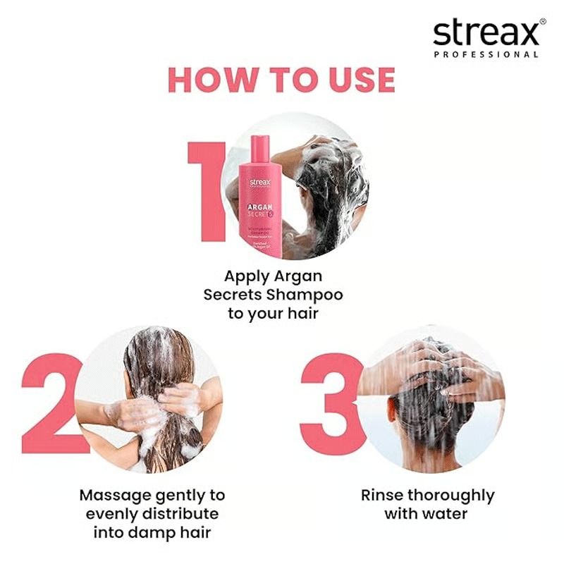 Streax Argan Secrets Moisturising Shampoo For Colour Treated Hair 1.5L_img_1
