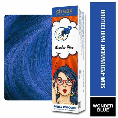 Streax Professional Hold and Play Funky Hair Colour - Wonder Blue_img_0