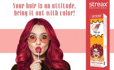 Streax Professional Hold and Play Funky Hair Colour - Flirty Red_img_2