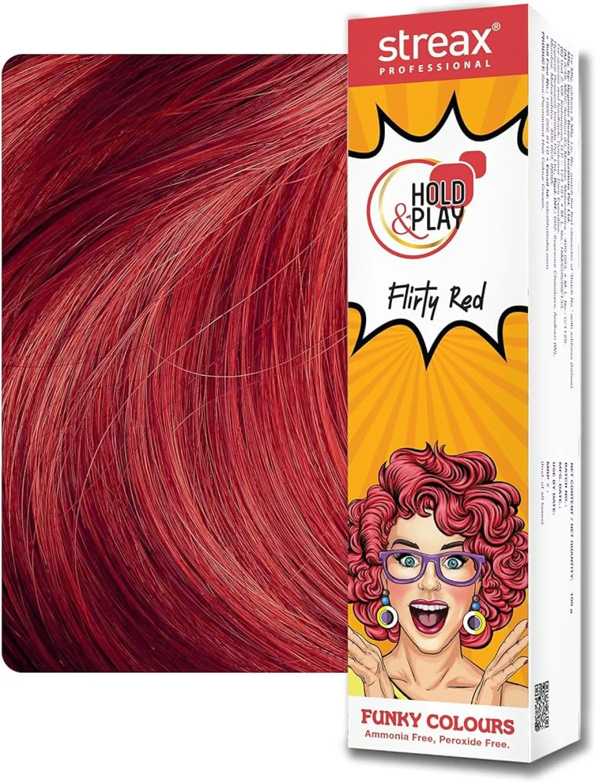 Streax Professional Hold and Play Funky Hair Colour - Flirty Red