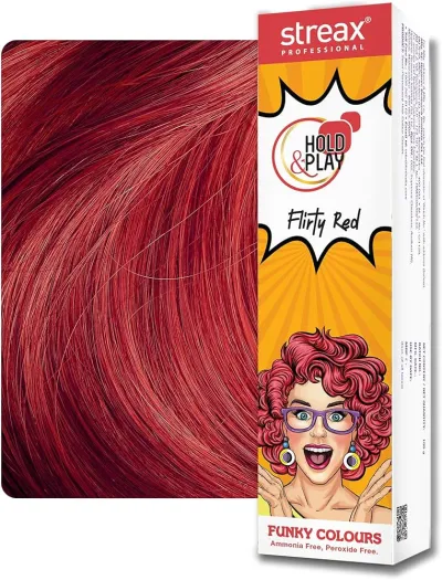Streax Professional Hold and Play Funky Hair Colour - Flirty Red_img_0