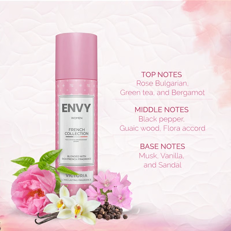 Envy French Collection Fragrance Deodorant Spray For Women 120ml - Victoria_img_1