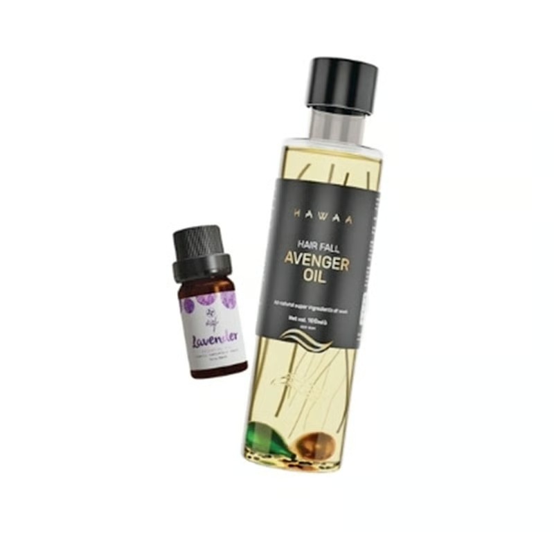 Skin Cafe 100% Natural Essential Oil 10ml - Lavender With Hawaa Hair Fall Avenger Oil 100ml Combo_img_1