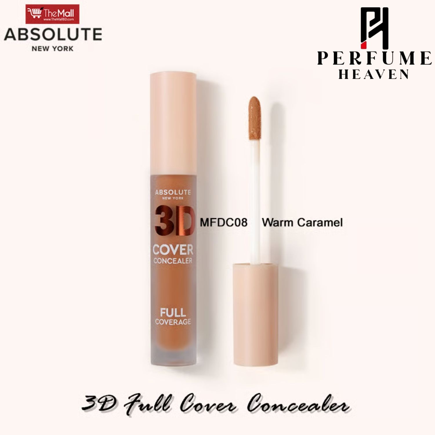 Absolute New York 3D Full Cover Concealer 5.5ml - MFDC08 Warm Caramel