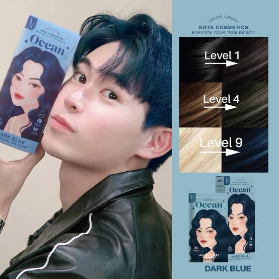 Kota Color Cream Hair Color Organic Dark Blue 100ml (Ocean)_img_2