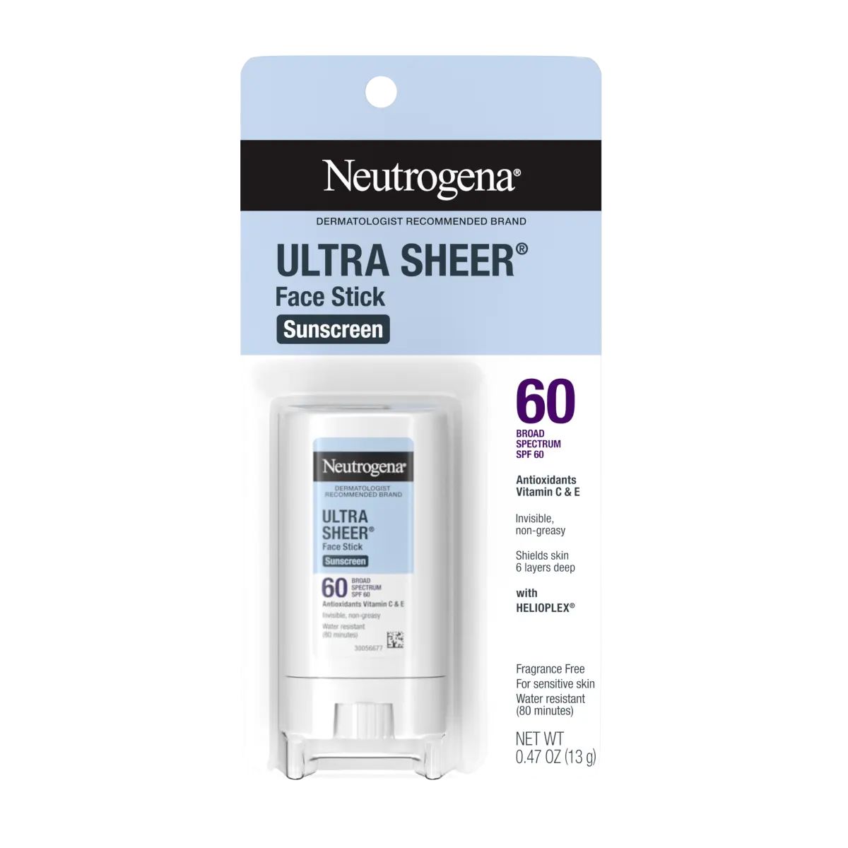 Neutrogena Ultra Sheer Face Stick Sunscreen SPF 60, 0.47 oz_img_1