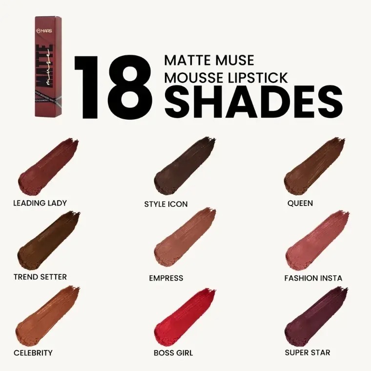 Mars Cosmetics Matte Muse Mousse Lipstick #06 Fashion Insta (3ml)_img_1