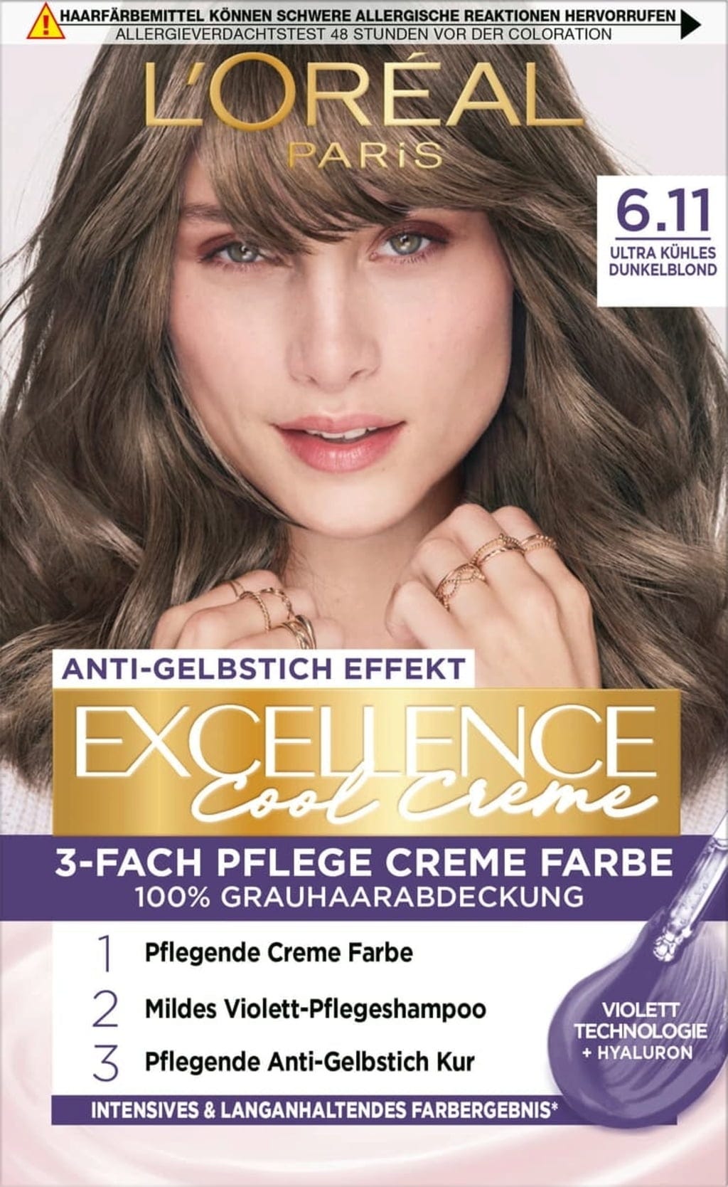 L'Oreal Paris Exellence Hair Colour Creme 6.11 Ultra Ash Dark Blonde_img_2