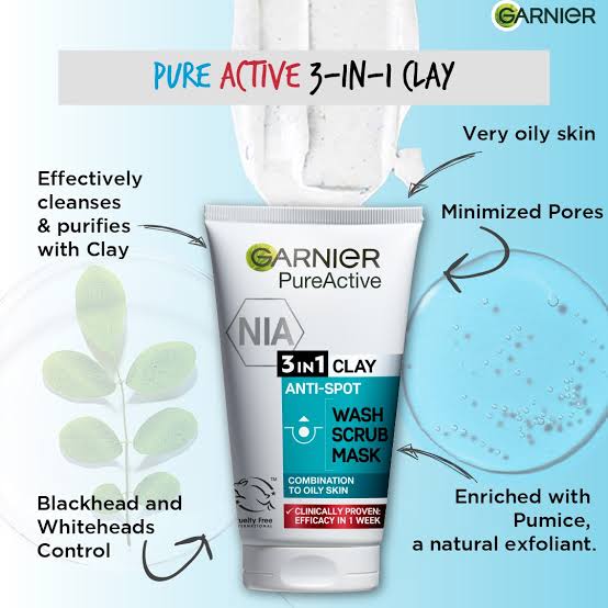 Garnier Pure Active 3 in 1 Wash Scrub Mask 150ml_img_1
