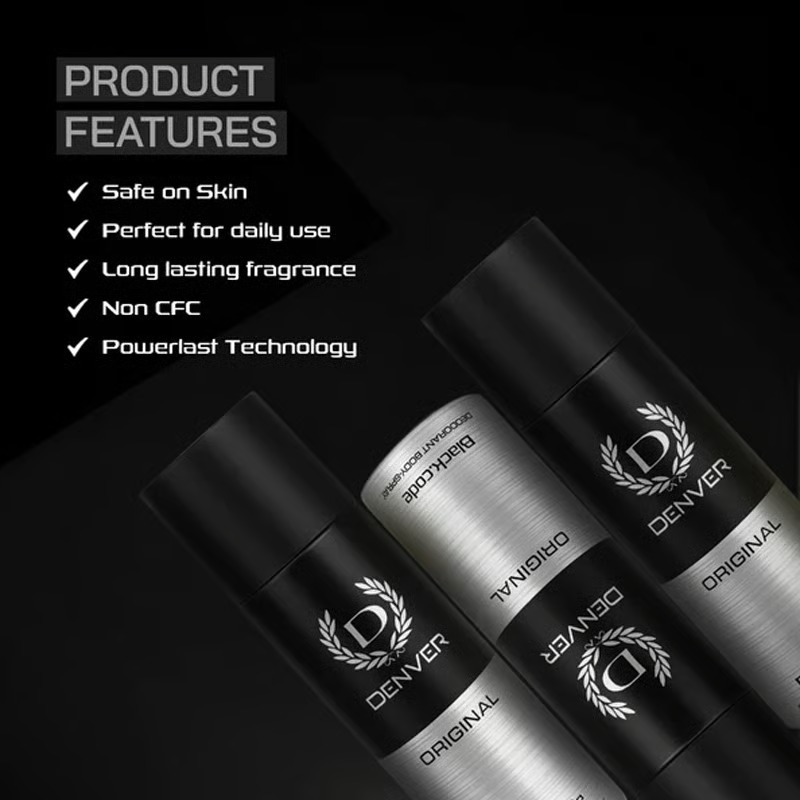 Denver Black Code Deodorant Body Spray 150ml - Original_img_1