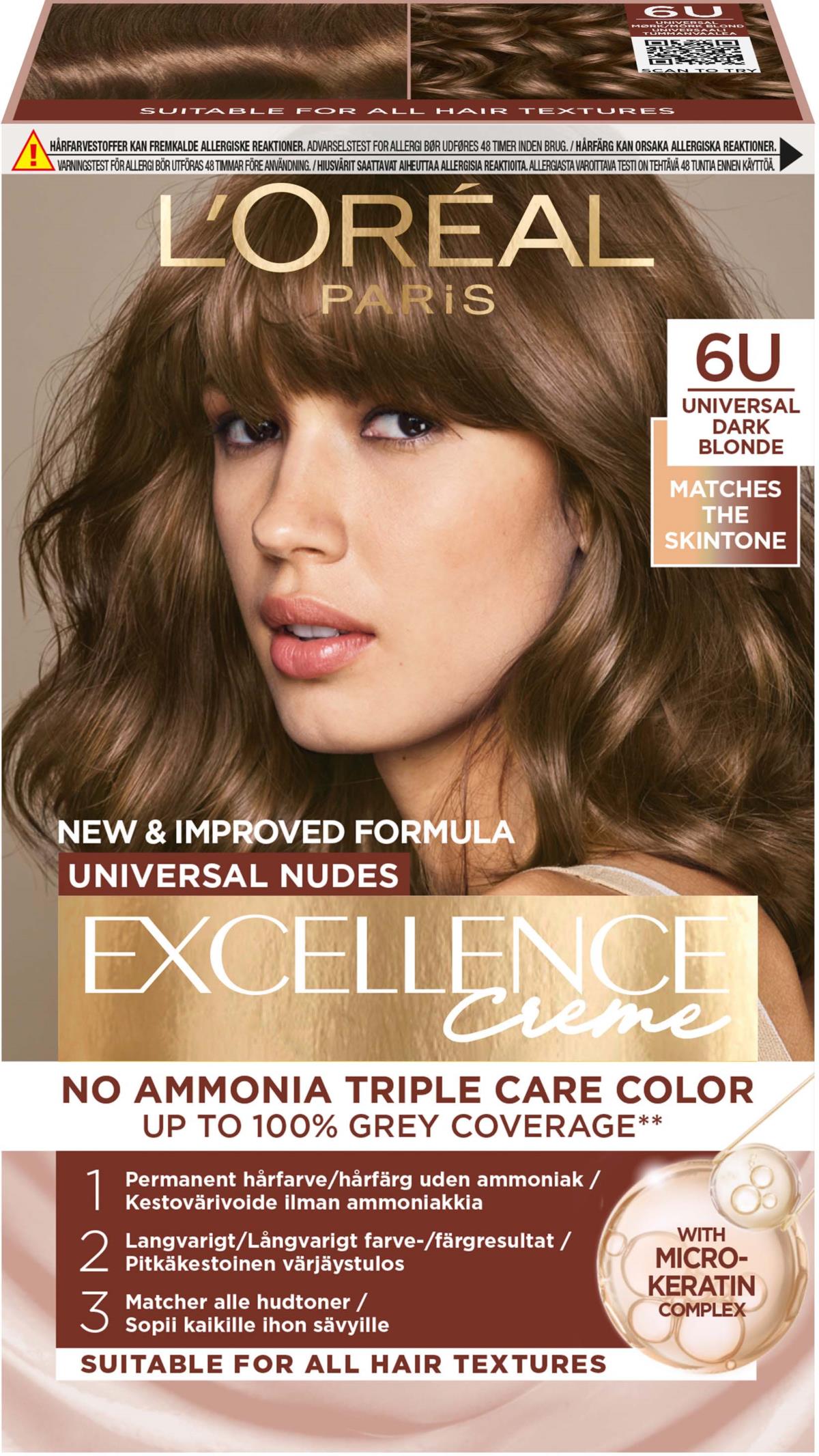 Loreal ParisExcellence Creme Universal Nudes 6U Universal Dark Blonde