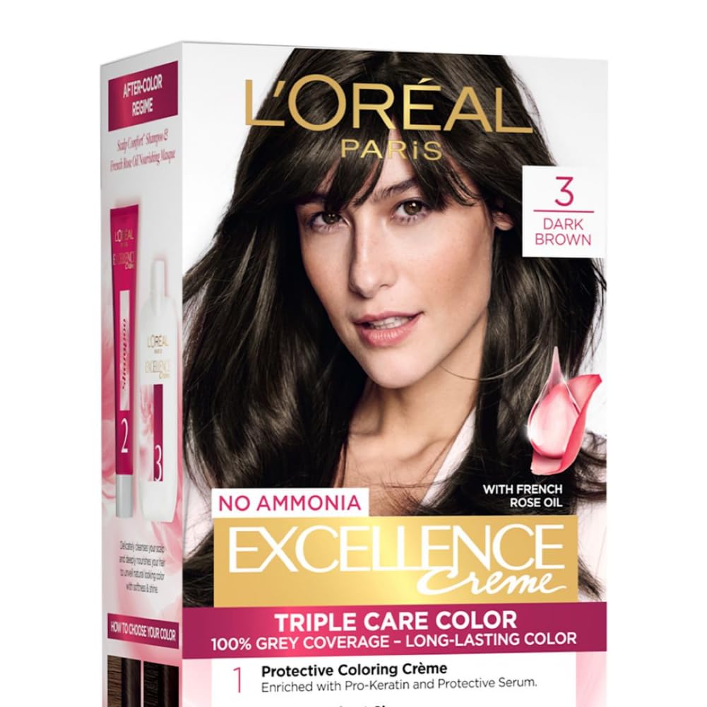 L’Oreal Excellence Creme 3 Dark Brown Permanent Hair Dye_img_1