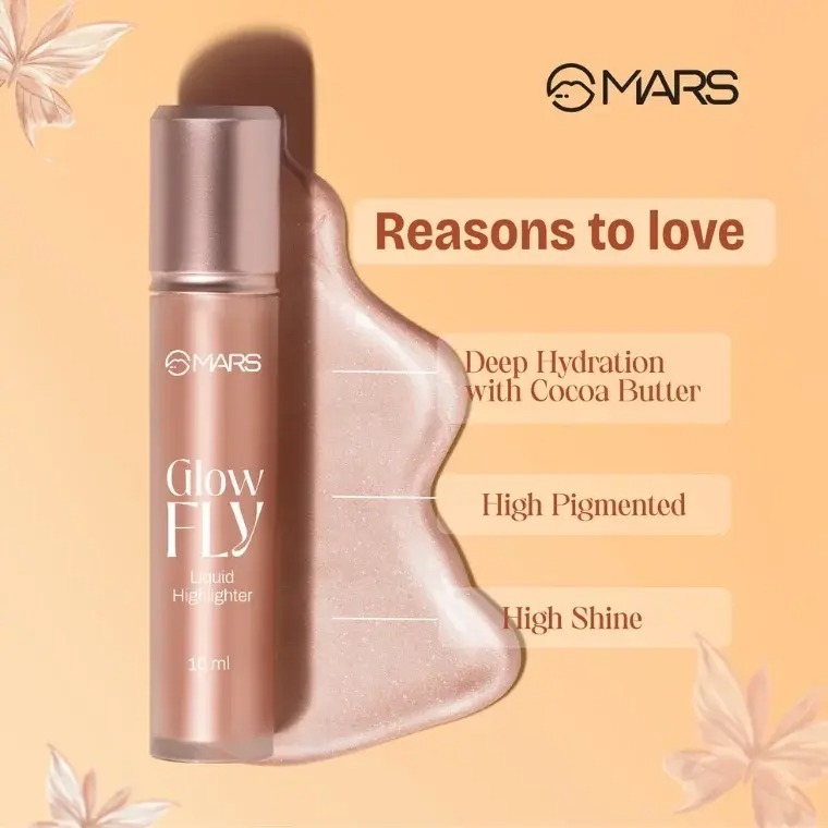 Mars Cosmetics Glow Fly Liquid Highlighter #01 Winged Rose (10ml)_img_1