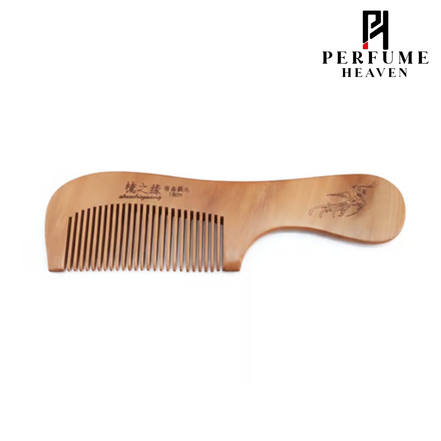 Wooden Hair Comb - Phoenix