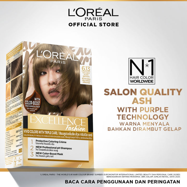 L'Oreal Excellence Fashion Hair Color 6.13 Golden Node Brown_img_2