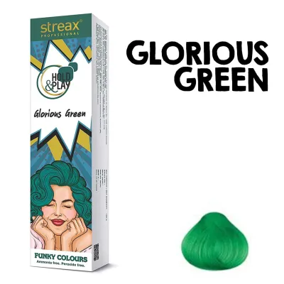 Streax Professional Hold and Play Funky Hair Colour (Glorious Green) 100 gm_img_2