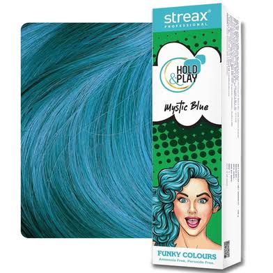 Streax Professional Hold and Play Funky Hair Colour Mystic Blue 100gm