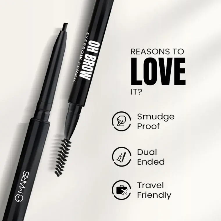 Mars Cosmetic Oh Brow Eyebrow Pencil #01 Black (0.1gm)_img_1