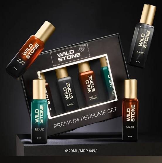 Wild Stone Premium Perfume Gift Set for Men with Ammo, Cigar, Edge & Night Rider – Luxury Fragrances , Pack of 4 (20ml Each)_img_0