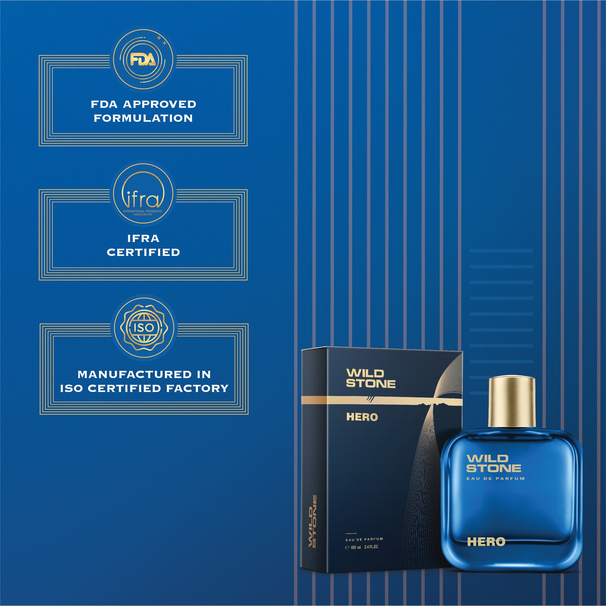 Wild Stone Hero Perfume for Men, 100ml| Luxury Eau De Parfum | Long-Lasting Fragrance | Best Gift for Him l Premium Perfume for Men l Infused with Aromatic & Marine Notes_img_2