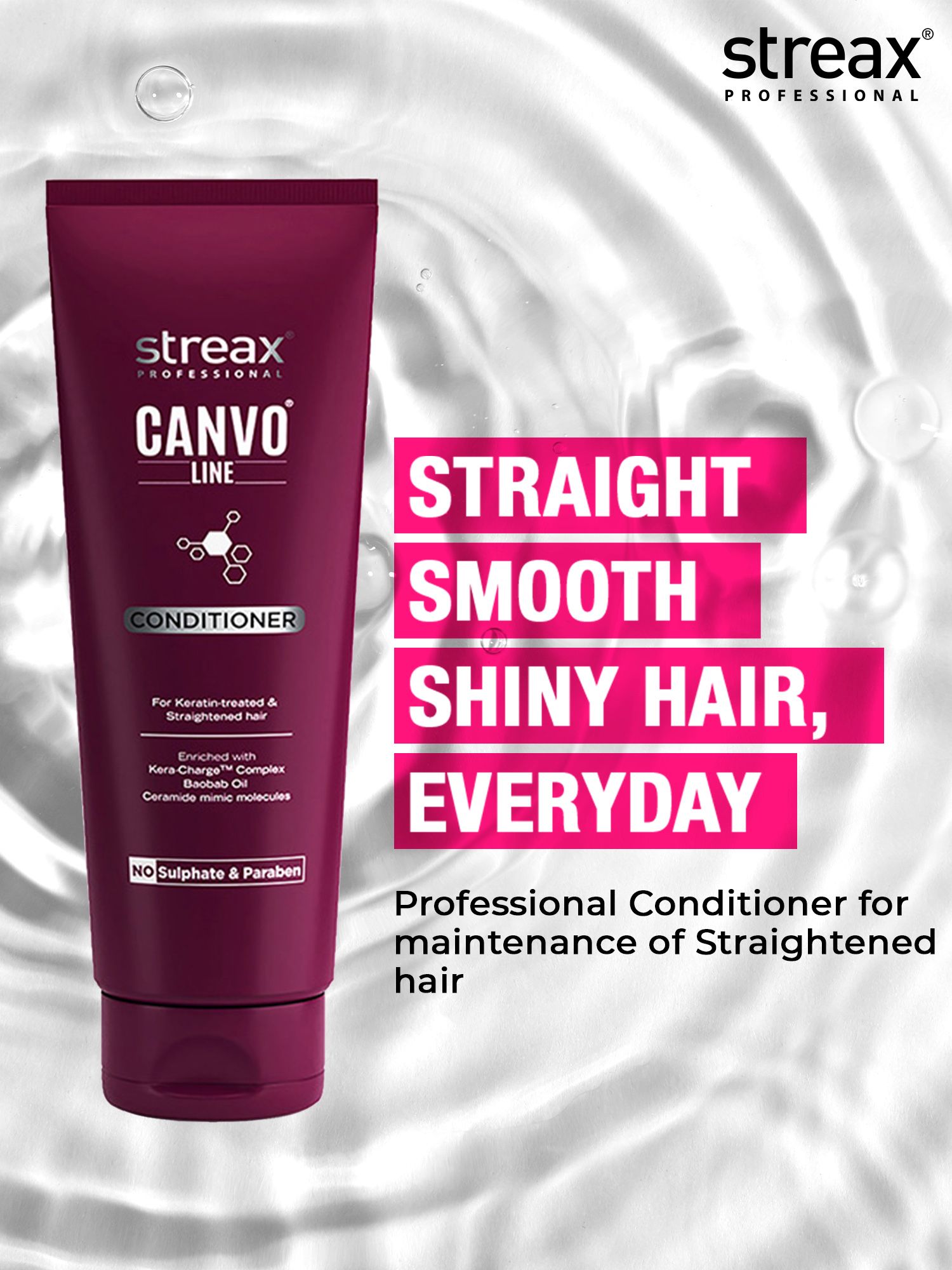 Streax Professional Canvo Line Conditioner Keratin-Treated & Straightened Hair 240g_img_1