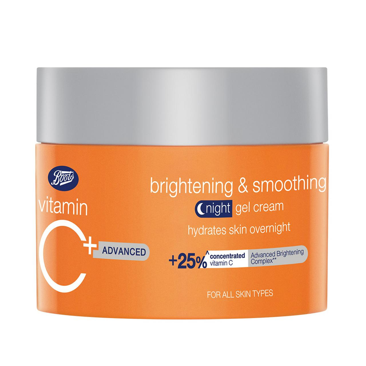 Boots Vitamin C Plus Advance Brightening & Smoothing Night Gel Cream 50ml
