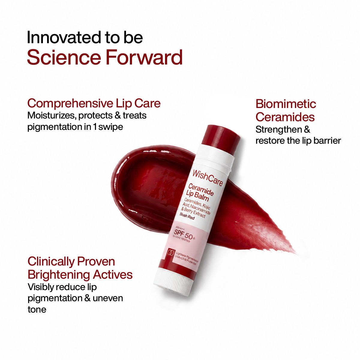 WishCare Ceramide Lip Balm with SPF 50 PA++++ (Blush Red)_img_1