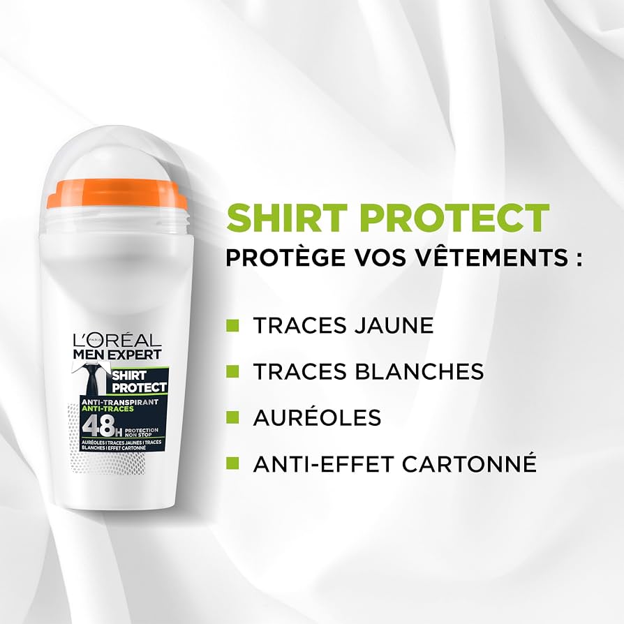 L'Oréal ParisL'Oréal Paris Men Expert 48H Shirt Protect Anti-Perspirant Roll On Deodorant 50ml (UK)_img_3