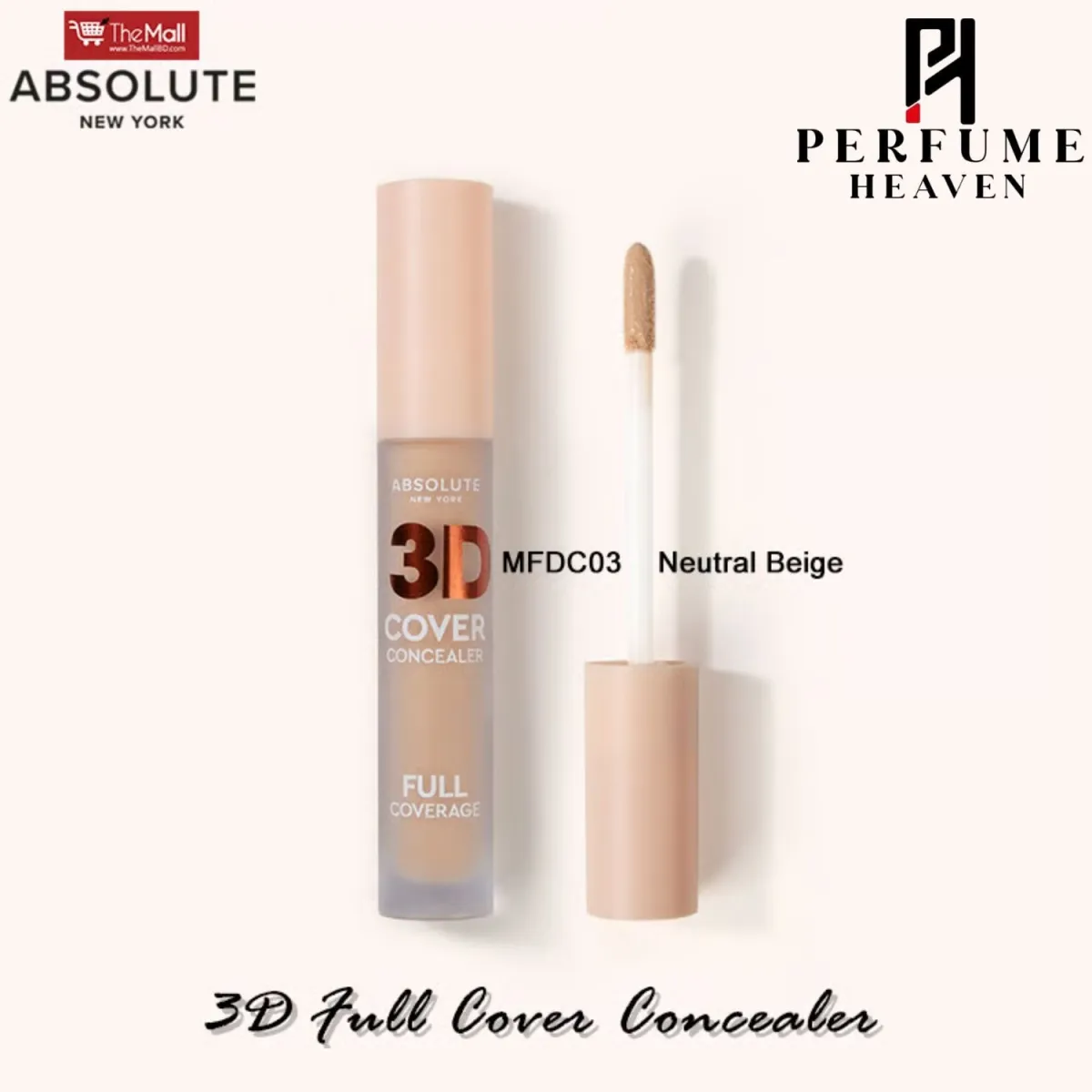 Absolute New York 3D Full Cover Concealer 5.5ml - MFDC03 Neutral Beige