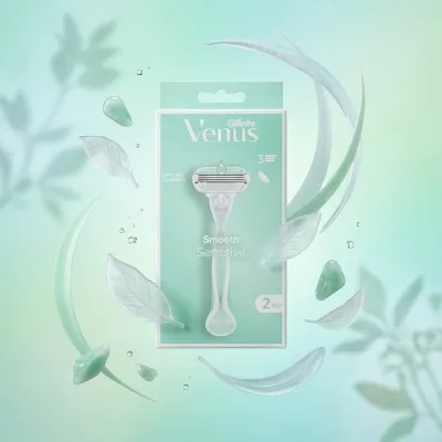 Gillette Venus Smooth Sensitive Women's Razor with 2 Razor Blades_img_1