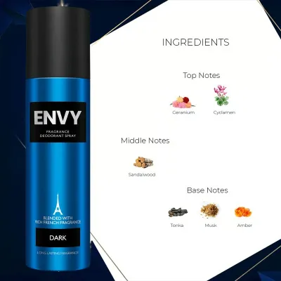 Envy Fragrance Deodorant Spray For Men 120ml - Dark_img_1