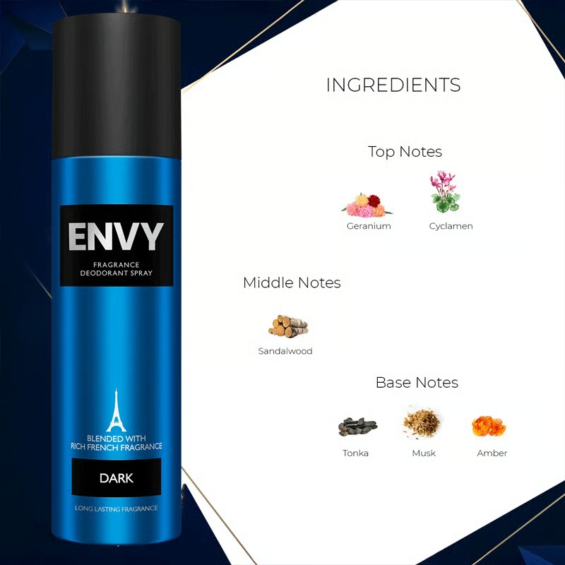 Envy Fragrance Deodorant Spray For Men 120ml - Dark_img_1