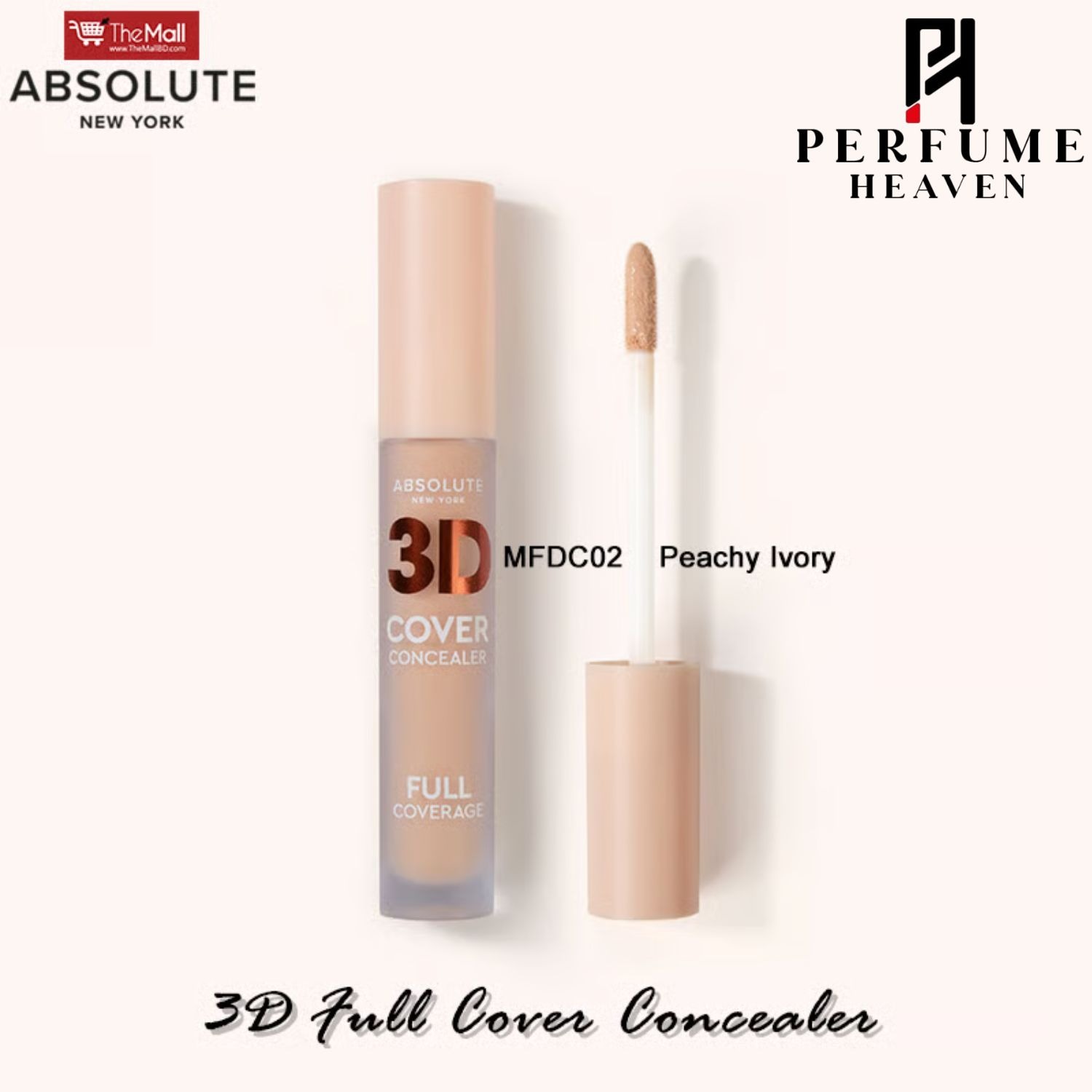 Absolute New York 3D Full Cover Concealer 5.5ml - MFDC02 Peachy Ivory