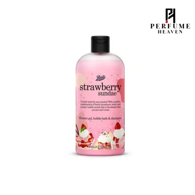 Boots Strawberry Sundae Shower Gel, Bubble Bath & Shampoo 500ml_img_0