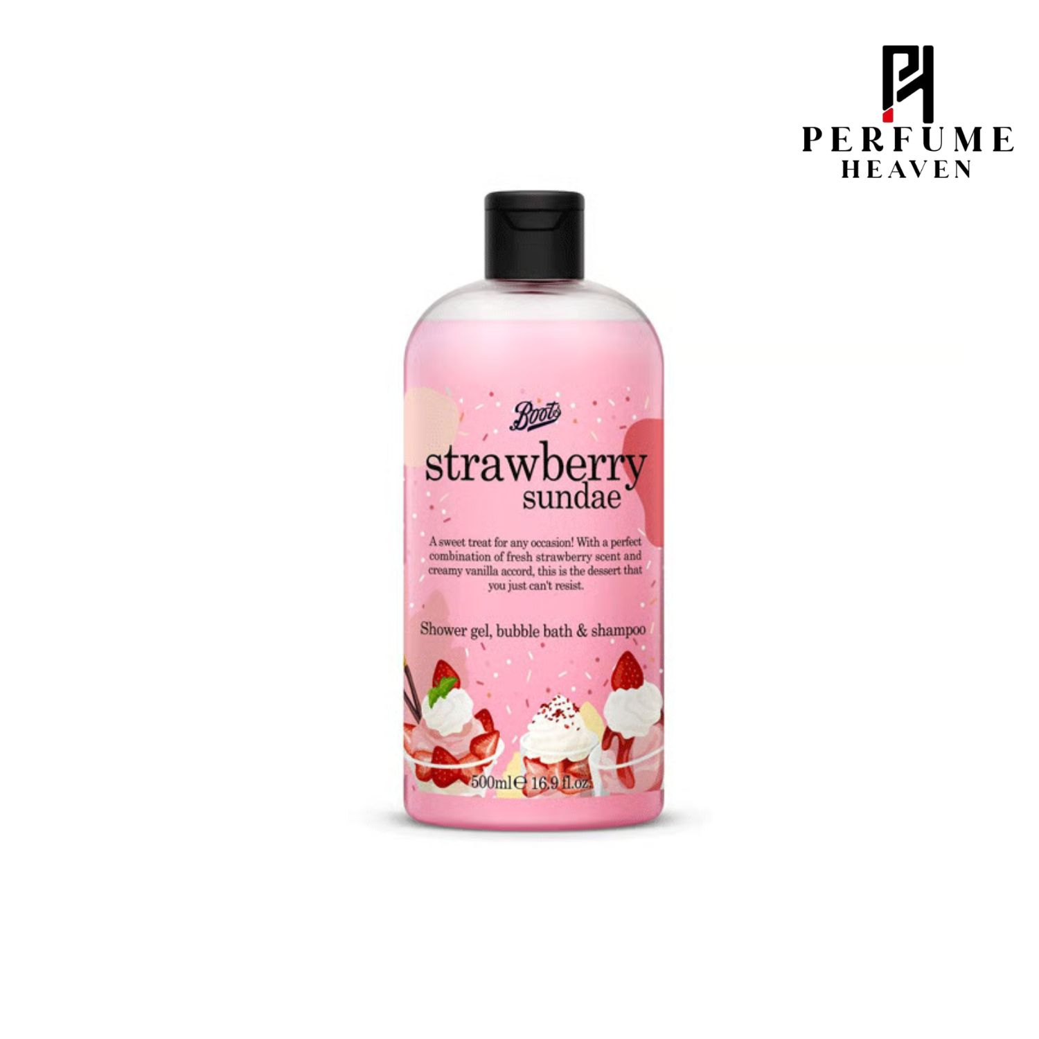 Boots Strawberry Sundae Shower Gel, Bubble Bath & Shampoo 500ml